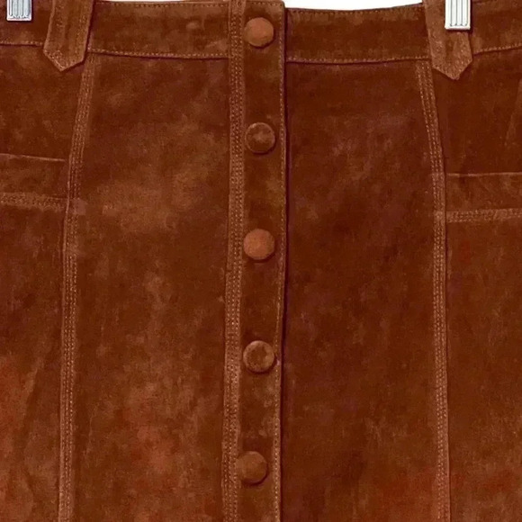 BLANKNYC Sun Valley Skirt 31 Rust Sedona Red Bohemian 70s Suede Mini Length NWT - Picture 7 of 11